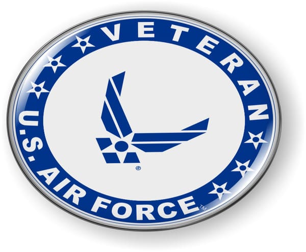 USAF - U.S. Air Force Veteran Emblem (Blue Wings)